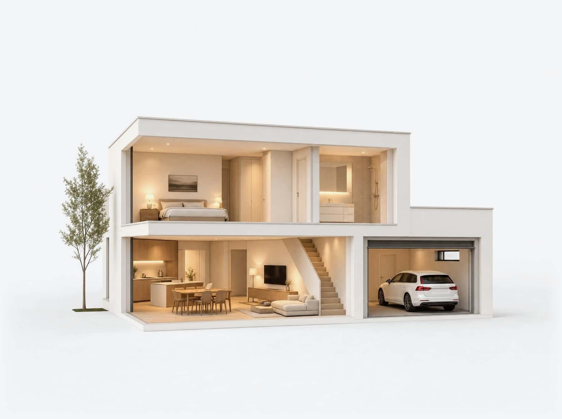 Doorsnede van een woning met elektrische installaties van Jako-Elektro